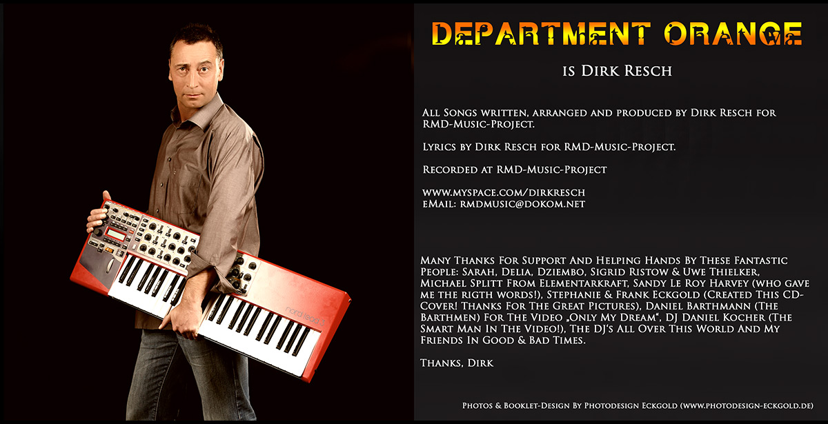 Musik-Projekt „Department Orange” - Booklet Seite 2 & 7