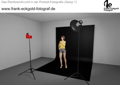 3D-Lichtsetup zum Rembrandt Licht