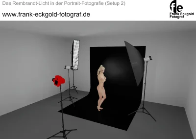 3D-Lichtsetup zum Rembrandt Licht