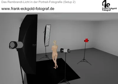 3D-Lichtsetup zum Rembrandt Licht