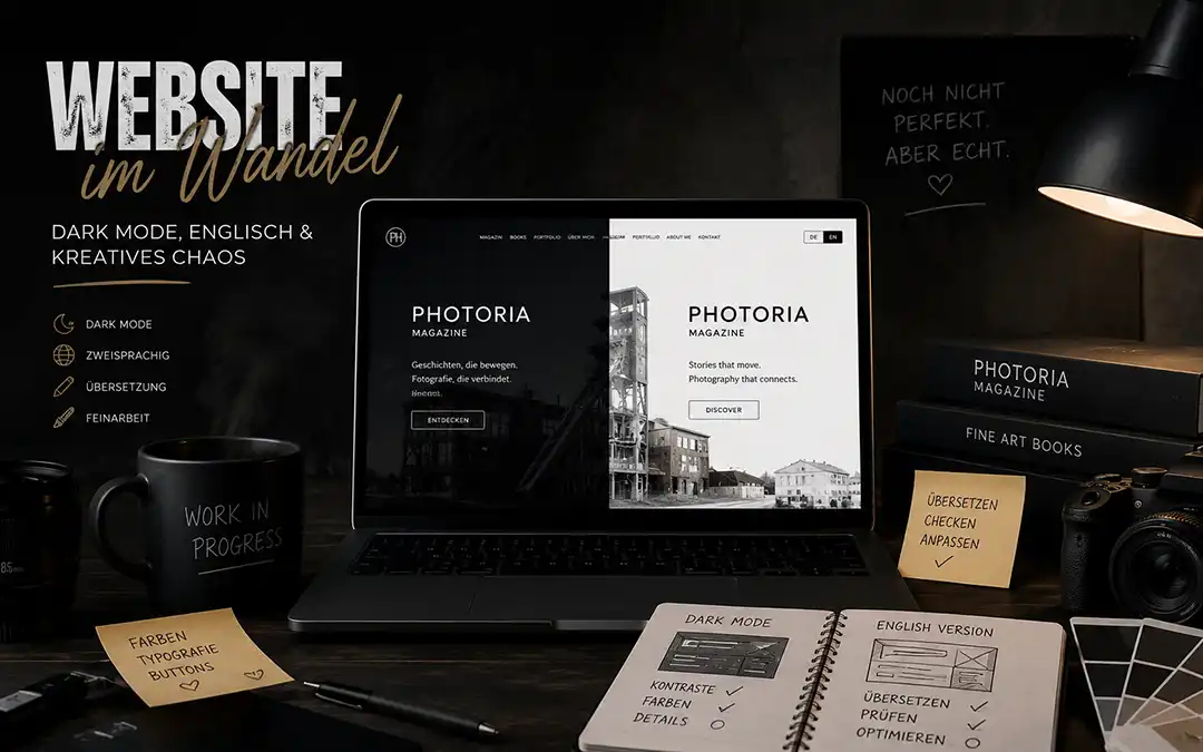 Mail-Aussetzer am 17. September 2025 3 Website im Wandel - Dark Mode, Englisch & kreatives Chaos